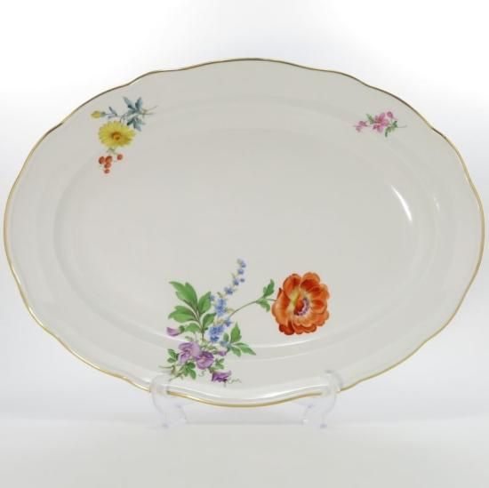 マイセン プレート□ベーシックフラワー ブーケ 三つ花 オーバル