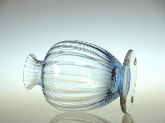 バカラ 花瓶 ○ アクアレーユ 一輪挿し クリスタル フラワーベース 青