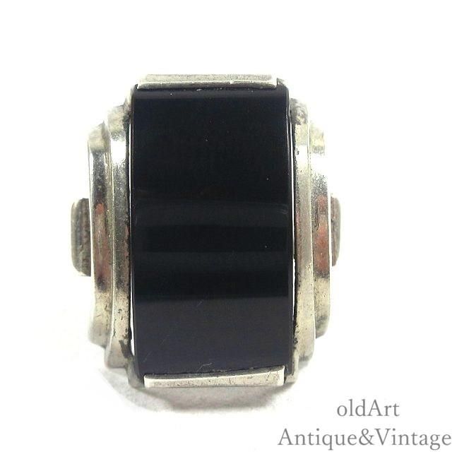 USA製1950年代ヴィンテージオニキススターリングシルバー製リング指輪