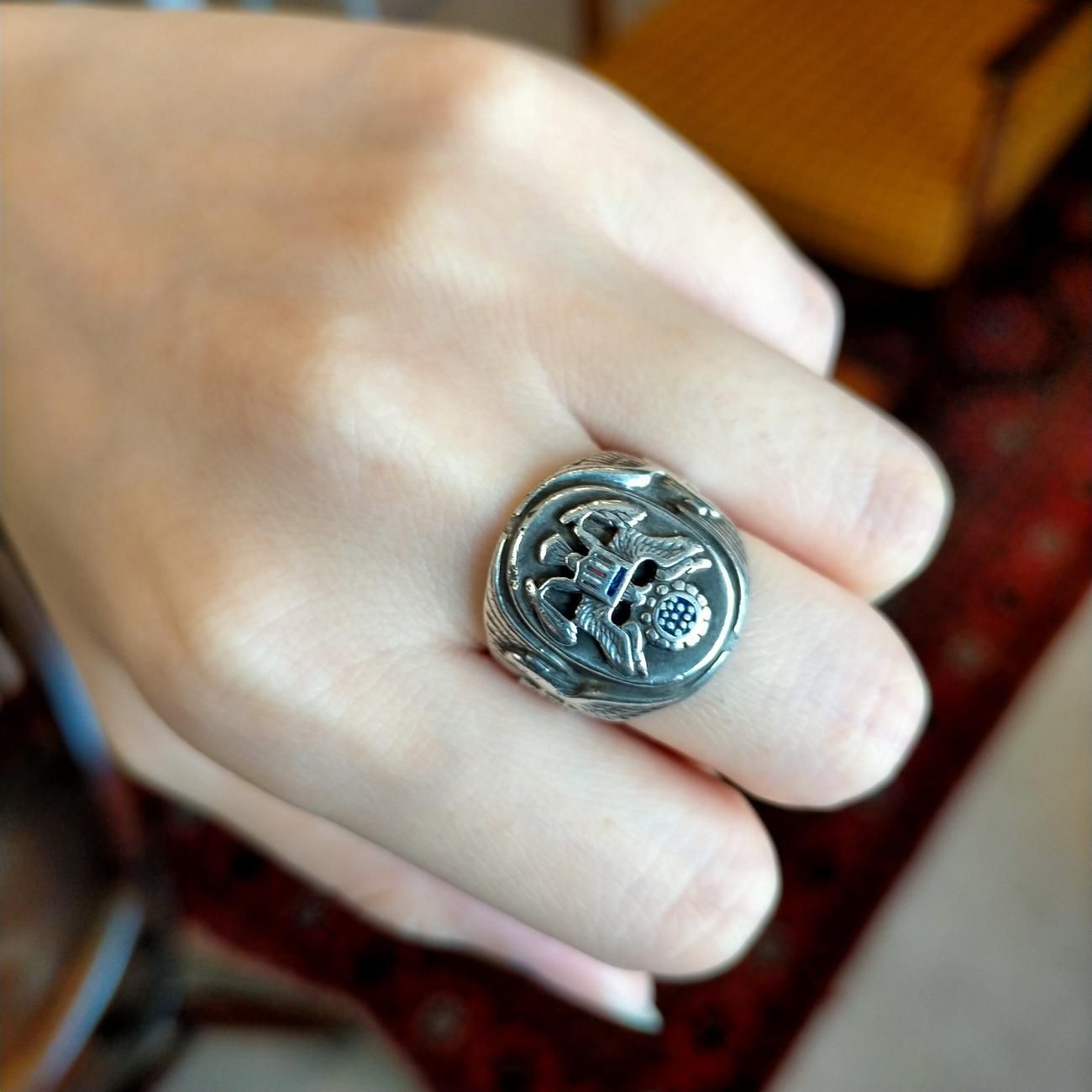 USA製1940年代WW2ヴィンテージUS.ARMY白頭鷲スターリングシルバー製