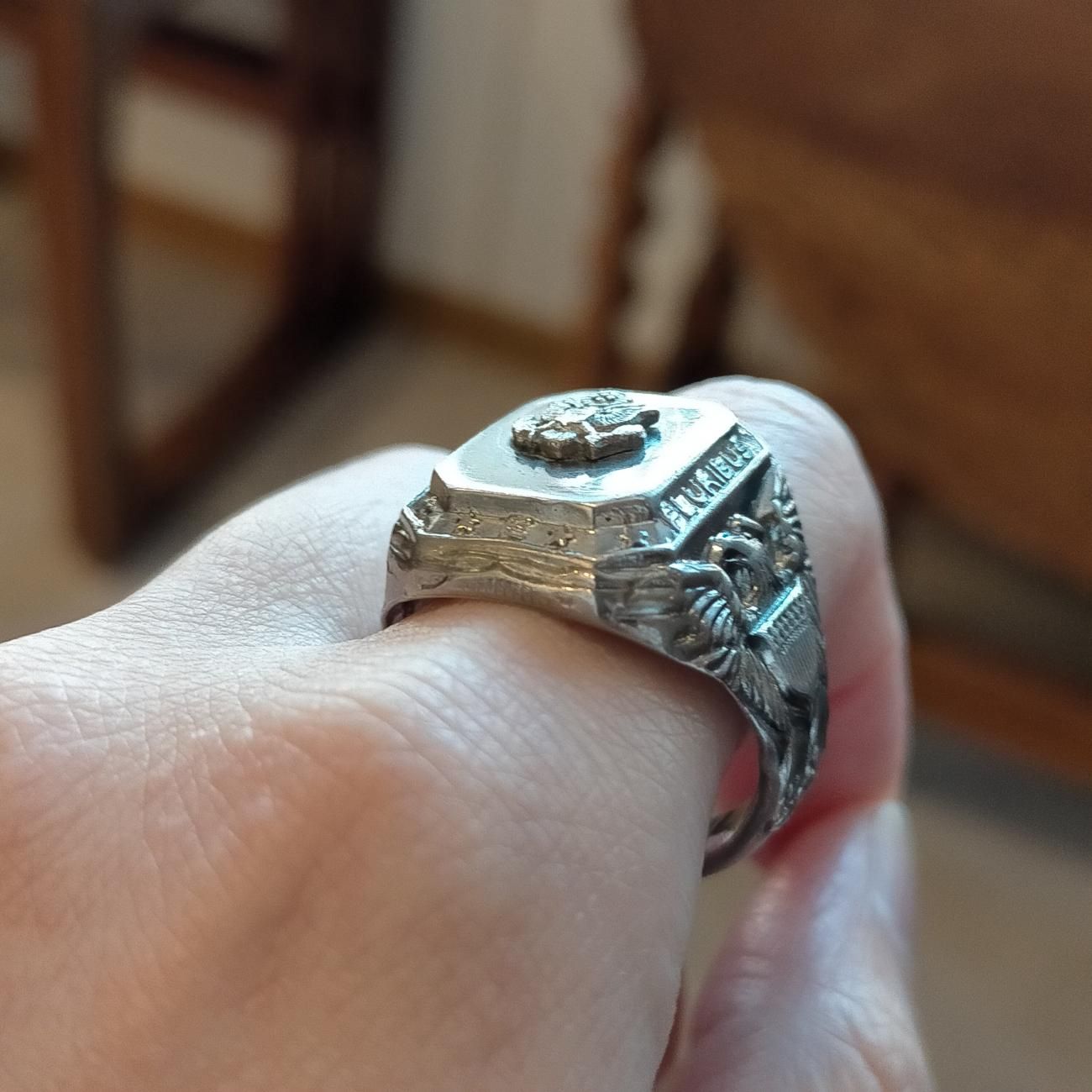 USA製1940年代WW2ヴィンテージUS.ARMY白頭鷲スターリングシルバー製