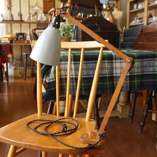 イギリス ヴィンテージ マックランプ似のデスクランプ 木製アーム
