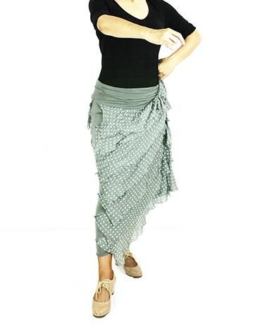 再入荷】練習用ファルダParpadeo カーキ - フラメンコ衣装のマンサニー