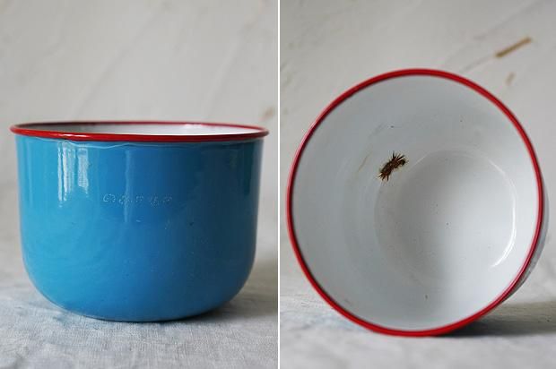 ホーローボウル/ブルー/チェコスロバキア - アンティーク雑貨