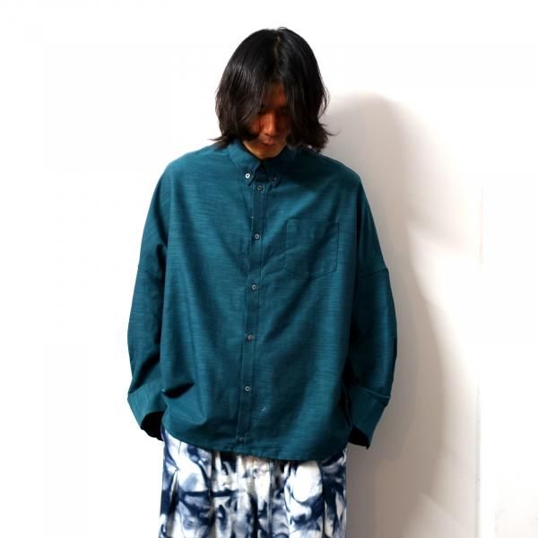 SHINYAKOZUKA(シンヤコズカ)/GIANT SHIRT WITH NO BIJOU/POOL GREEN