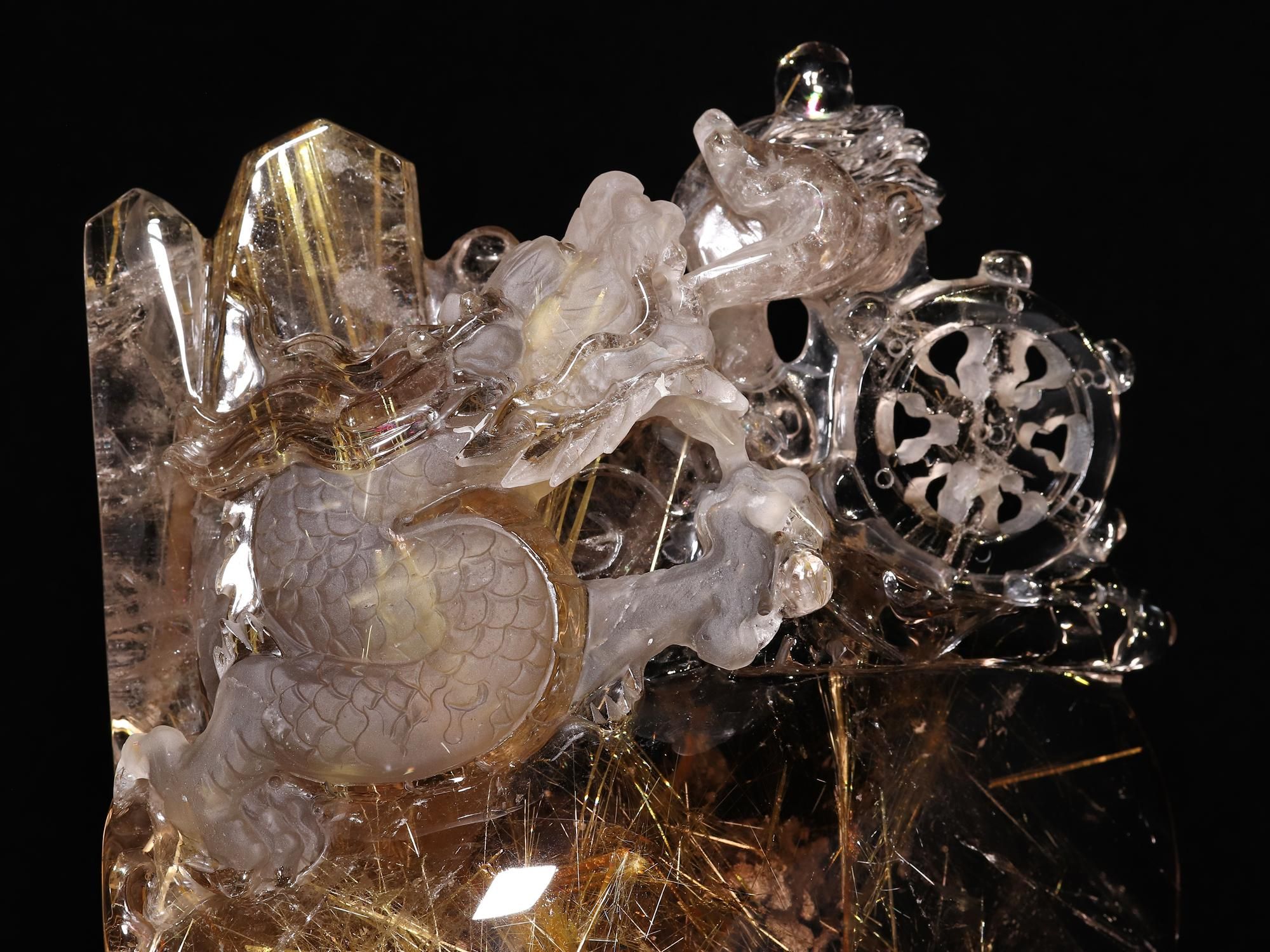 厳選一点物/傑作彫刻/長さ約8センチの超ロングルチル入り