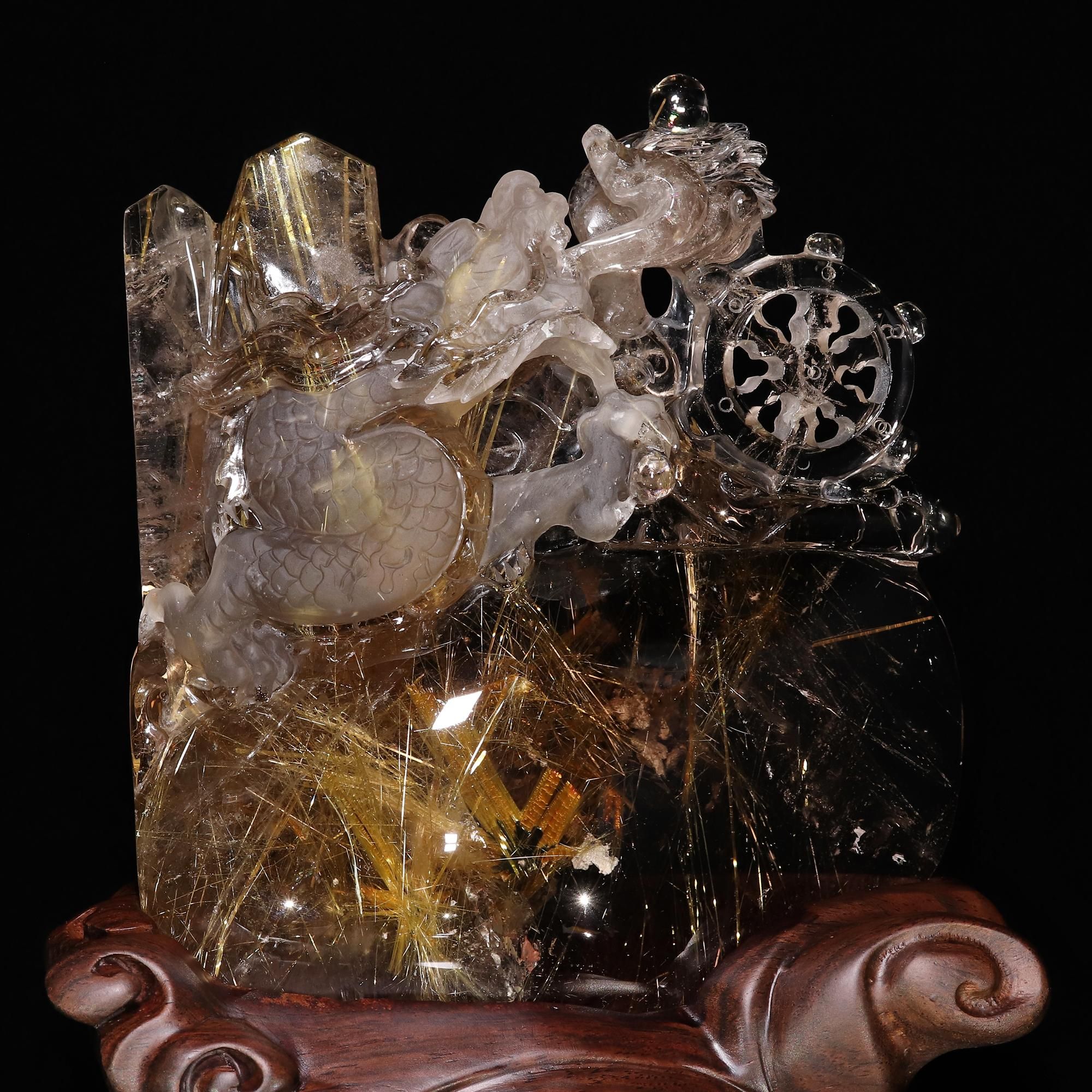 厳選一点物/傑作彫刻/長さ約8センチの超ロングルチル入り