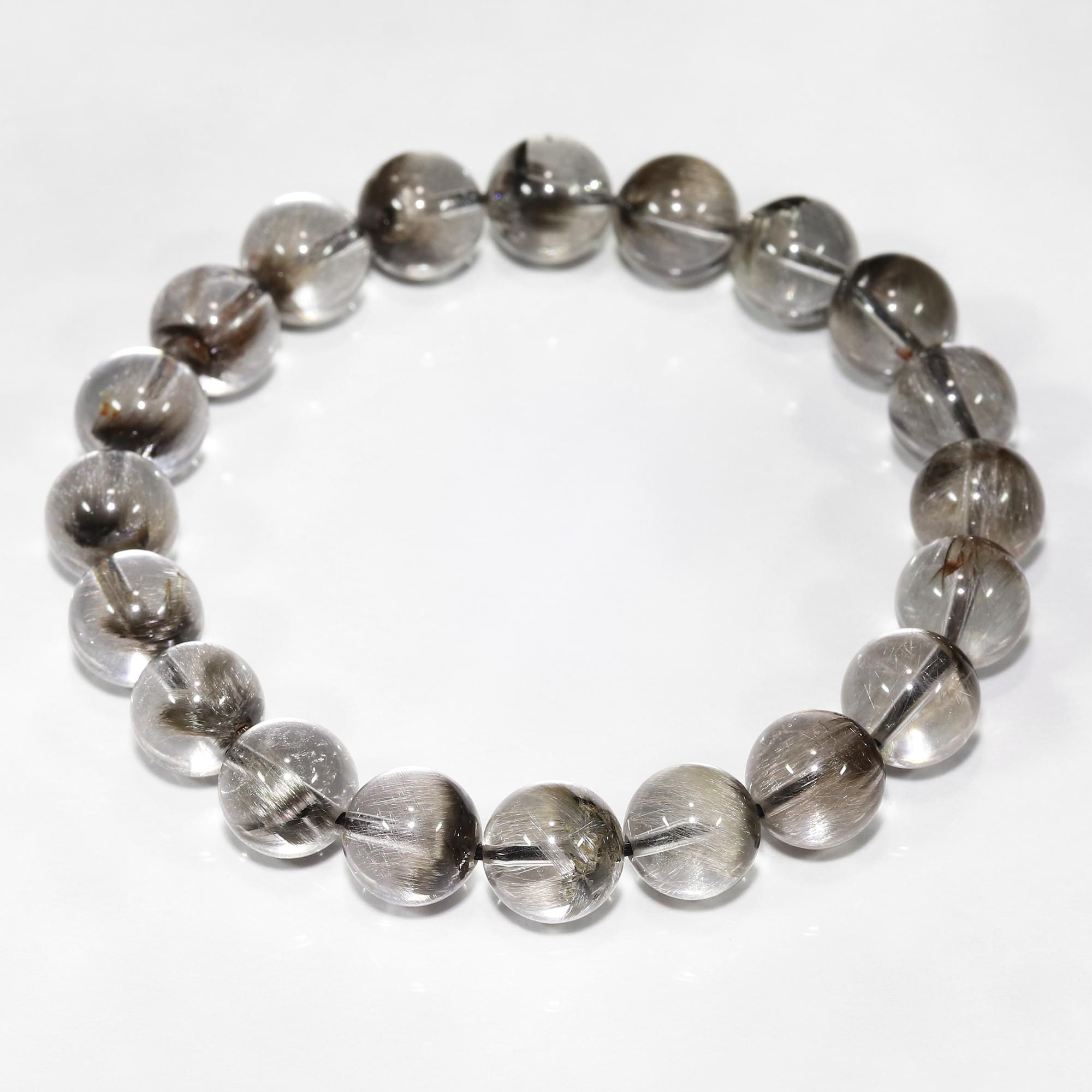 高品質】プラチナルチルクォーツ 9mm玉 ブレスレット(型番pt1236)[手首