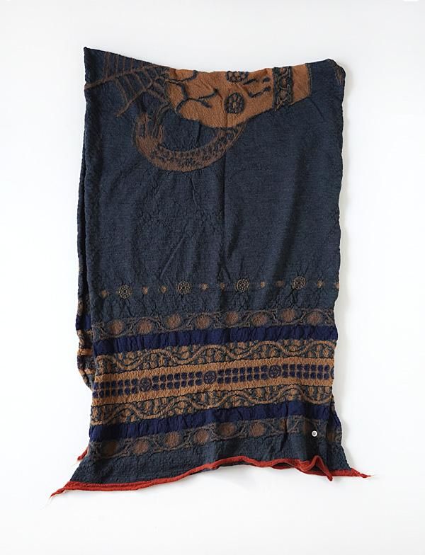 KAPITAL 幾何学模様 Wool Stole 縮絨ウールマフラー アフリカ