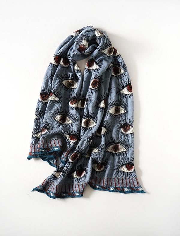 KAPITAL - 縮絨ウール SPEAKEASYマフラー - BLUE NEON