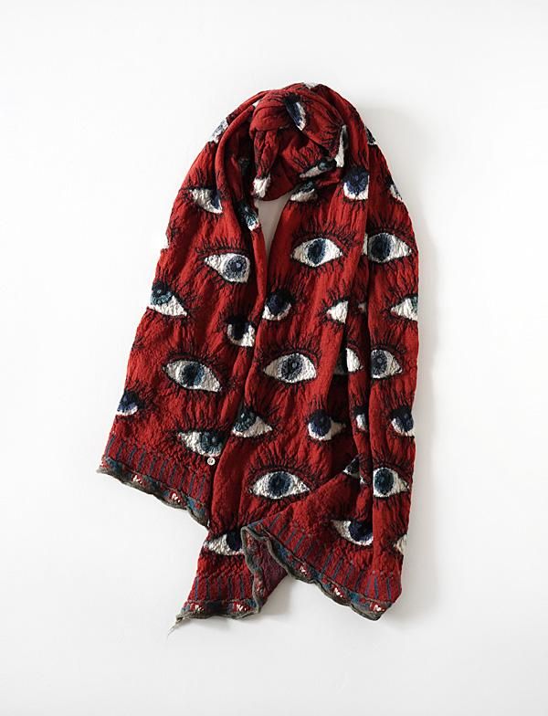 KAPITAL - 縮絨ウール SPEAKEASYマフラー - BLUE NEON