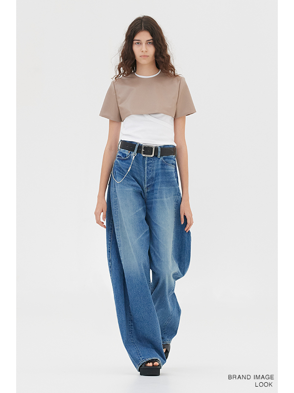 DENIM BARREL LEG JEANS-デニムバレルレッグジーンズ-HYKE（ハイク