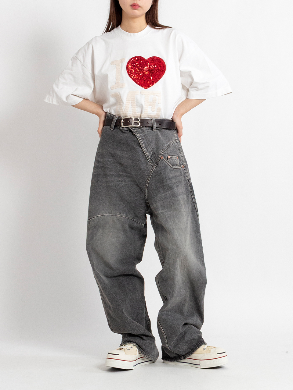 DISTORTED CUTTING DENIM PANTS-ディストーティドカッティングデニム