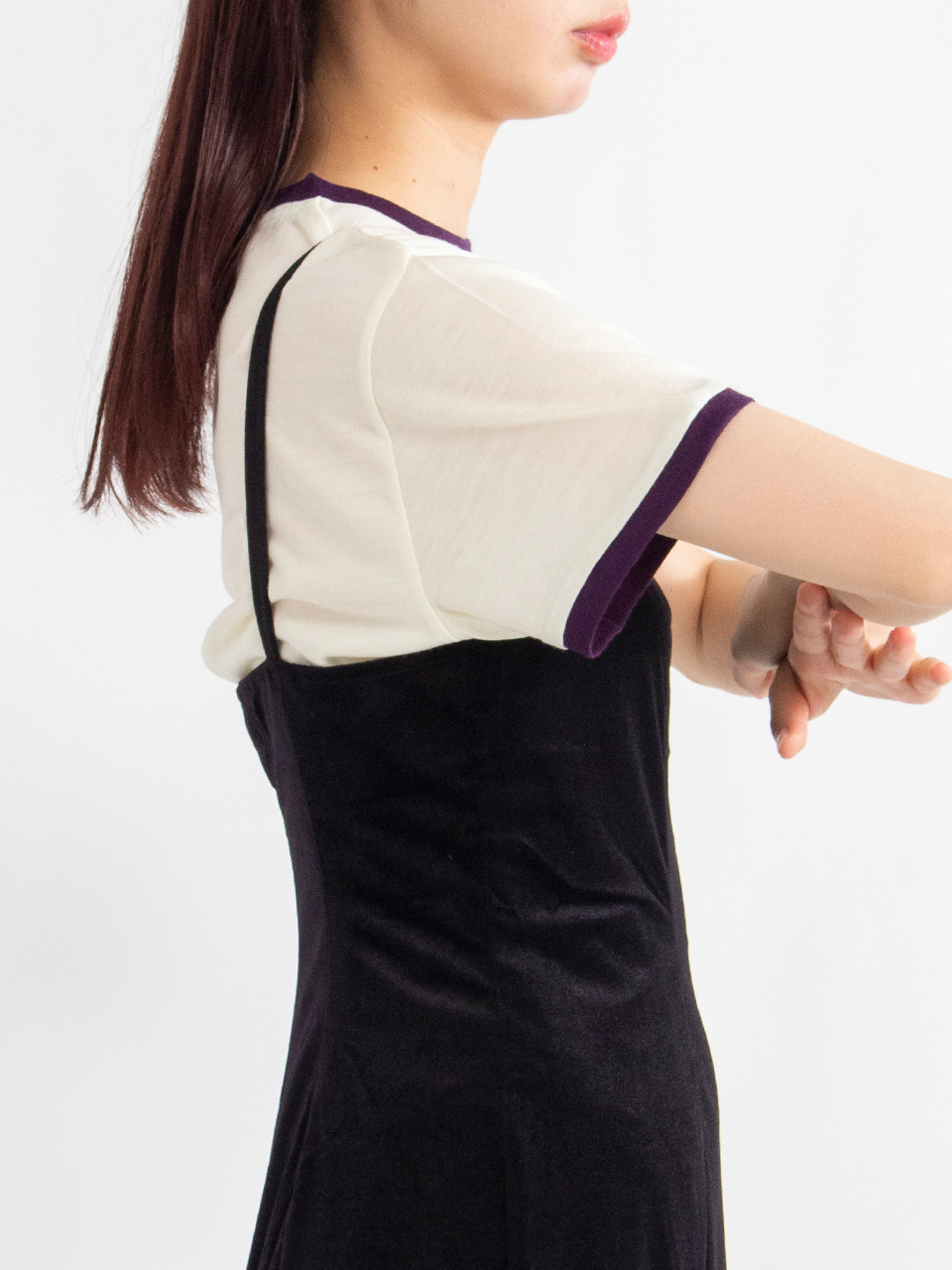 Sheer velour camisole dress-シアーベロアキャミソールドレス-PHEENY