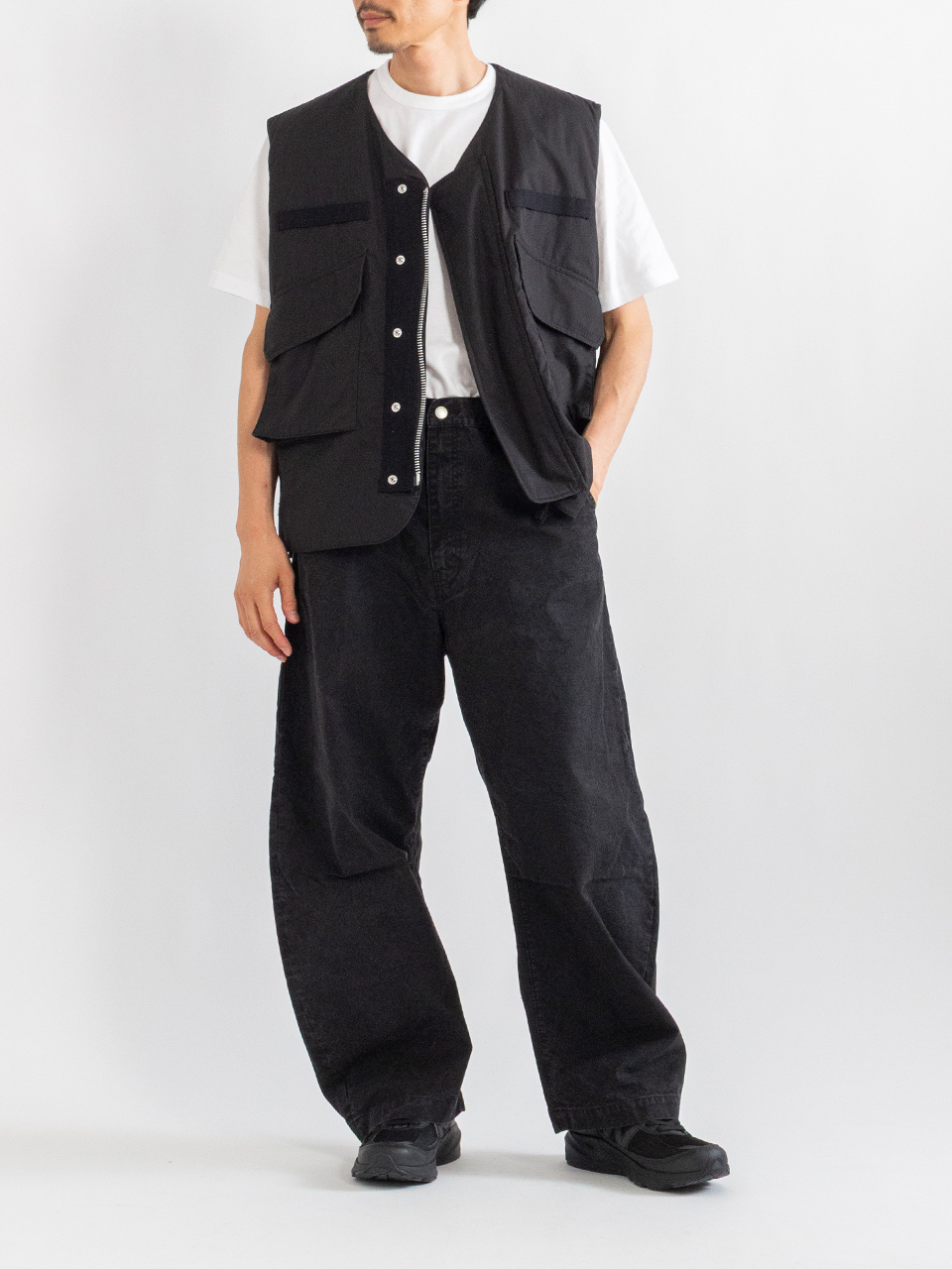 Cotton oxford dyed pants-コットンオックスフォード-COMME des