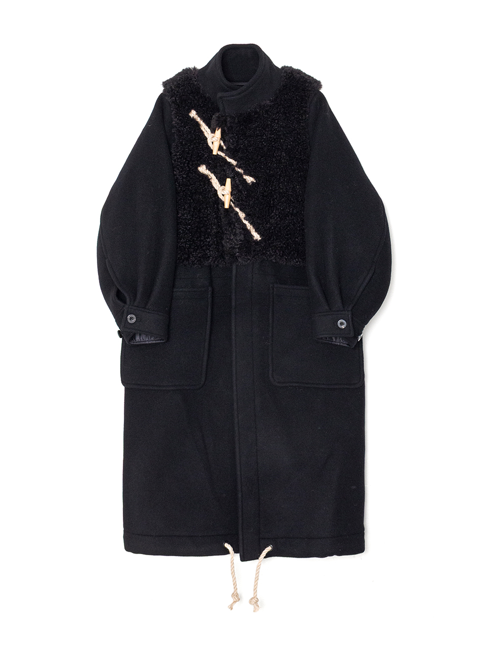 DOUBLE FACE FAUX SHEARLING DUFFEL COAT-ダブルフェイスファー