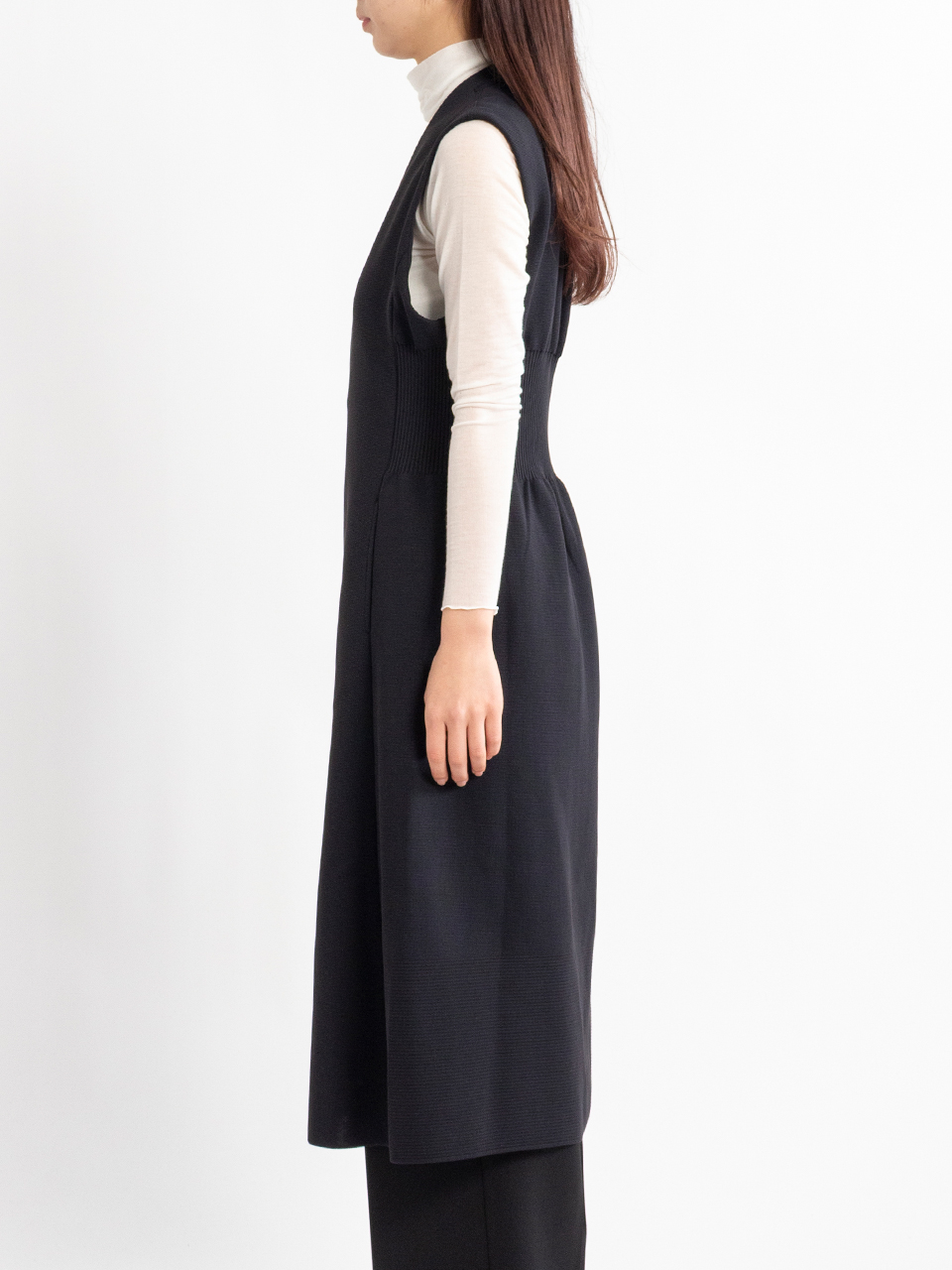 MILAN COLLARLESS LONG VEST-ミランカラーレスロングベスト-CFCL