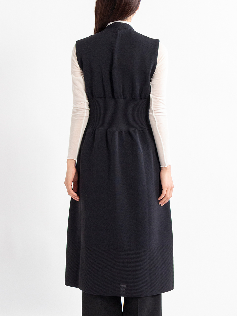 MILAN COLLARLESS LONG VEST-ミランカラーレスロングベスト-CFCL