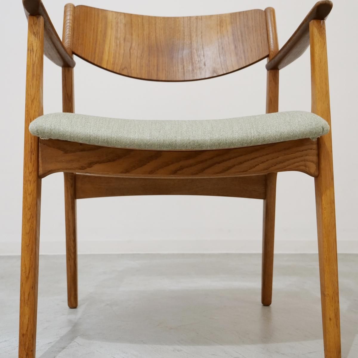 UD17381｜アームチェア（チーク＆オーク）/デンマーク北欧ビンテージ