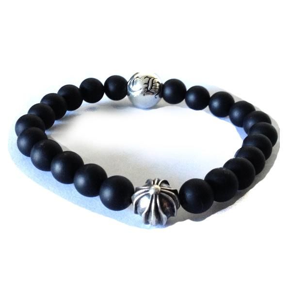 クロムハーツ ビーズブレスレット ブラック オニキス CHプラス