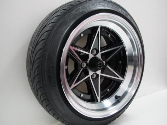 PCD100 14インチ 4穴 7J+-0 エイトシックスホイール タイヤ組付け