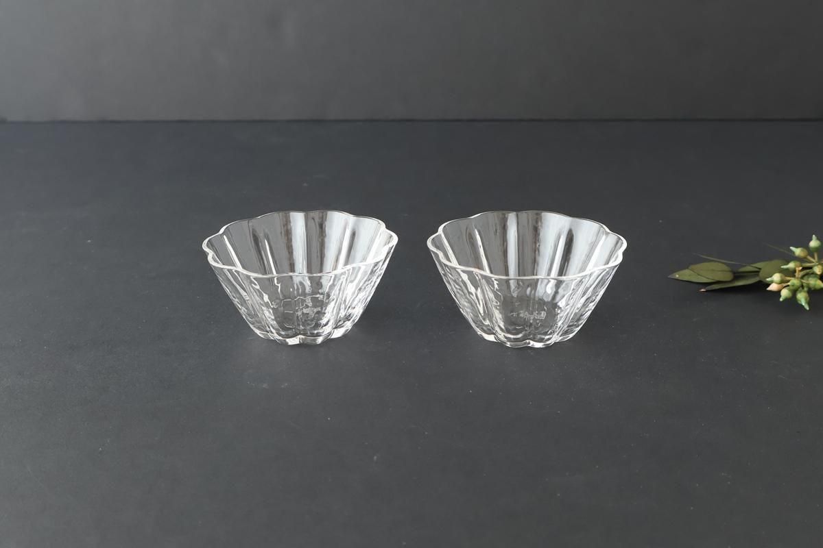 プルカ｜豆鉢｜菊｜クリアー｜ガラス｜Sghr スガハラ｜和食器通販