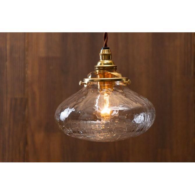 安土草多 ペンダントライト 平球 クラック AZ-L27C-02｜宙吹きガラス