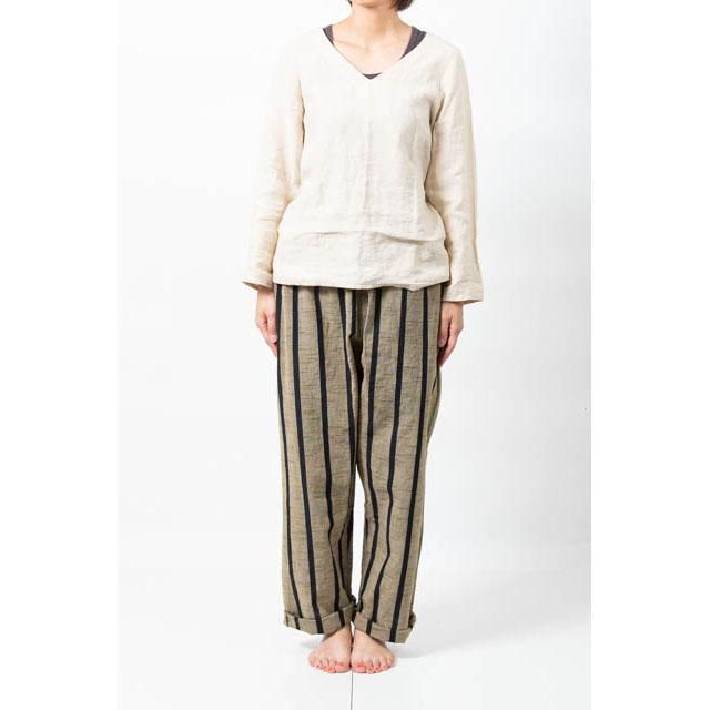 ヤンマ産業 YAMMAMAN 会津木綿 ストレートパンツ ともえ縞｜通販 取扱