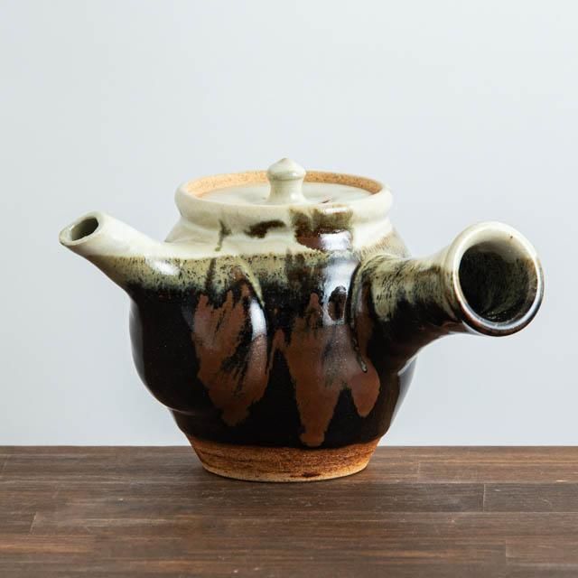 佐久間藤太郎窯 益子焼 黒釉掛合柿流急須｜陶器 作家物 器 うつわ