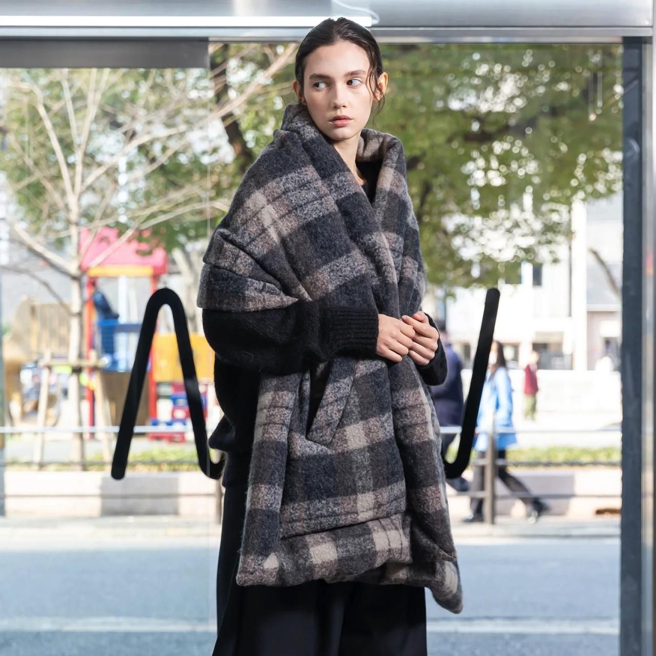 VOAAOV モヘアタッチウールダウンストール Beige - BISHOOL,Edwina