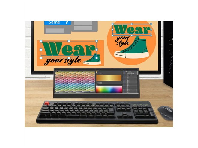 バータイプで解像度3840×1100の14型液晶「LCD14HCR-IPSW」が2/25一般