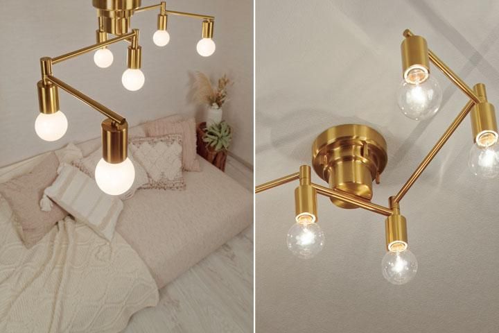 6灯シーリングライト ゴールド LED Polare｜デザイン照明のCROIX