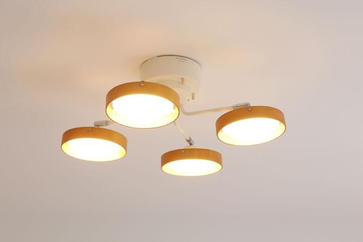LED 4灯シーリングライト リモコン付き Planet ナチュラル｜デザイン