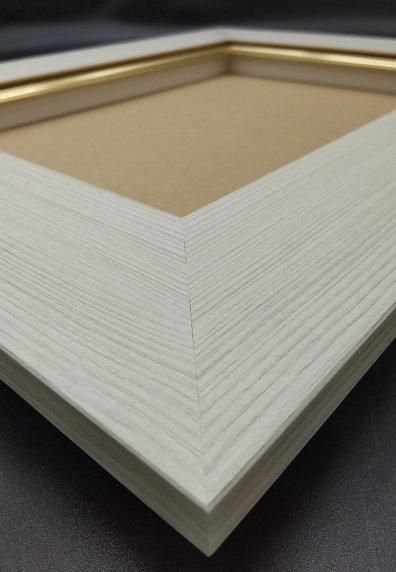 3467 油彩額縁 F6号キャンバス410×318mm用油彩額縁 ウッディホワイト