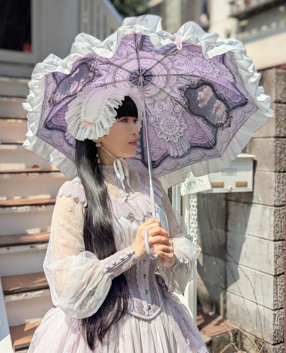 レースプリントアンブレラ（ラベンダー） - 【公式】abilletage アビエ