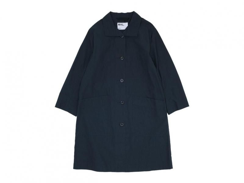 セール MHL. PROOFED COTTON POPLIN COAT 121NAVY 〔レディース〕 MHL