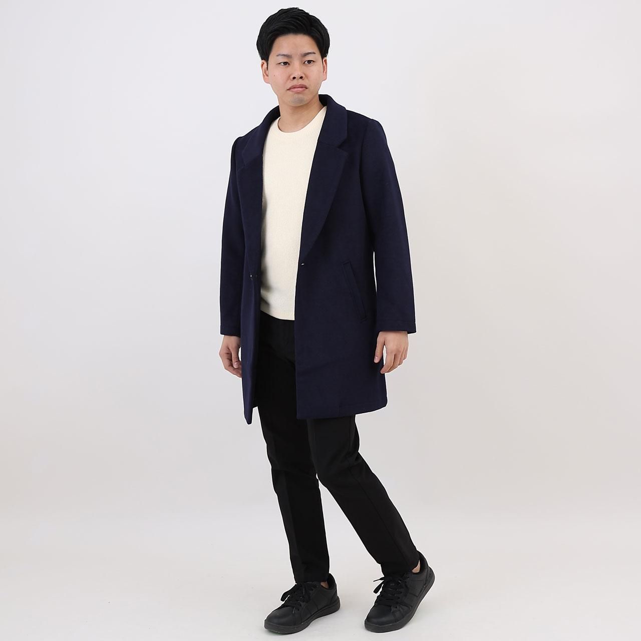 小さいサイズのウールチェスターコート（ネイビー / XSサイズ