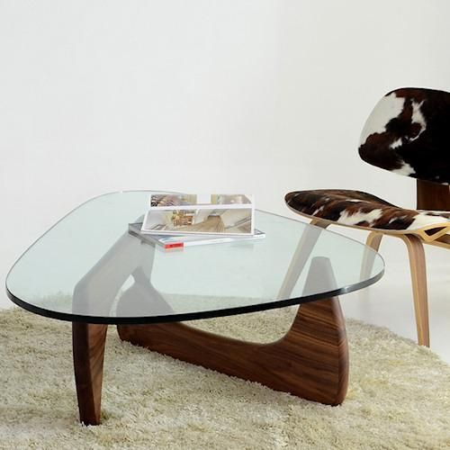 イサム・ノグチ/コーヒーテーブル19mm強化ガラス×ウォールナット無垢材