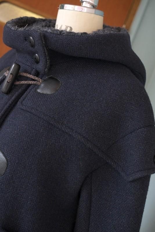 ミナペルホネン nordic moss ダッフルコート ショート丈 (ネイビー/38