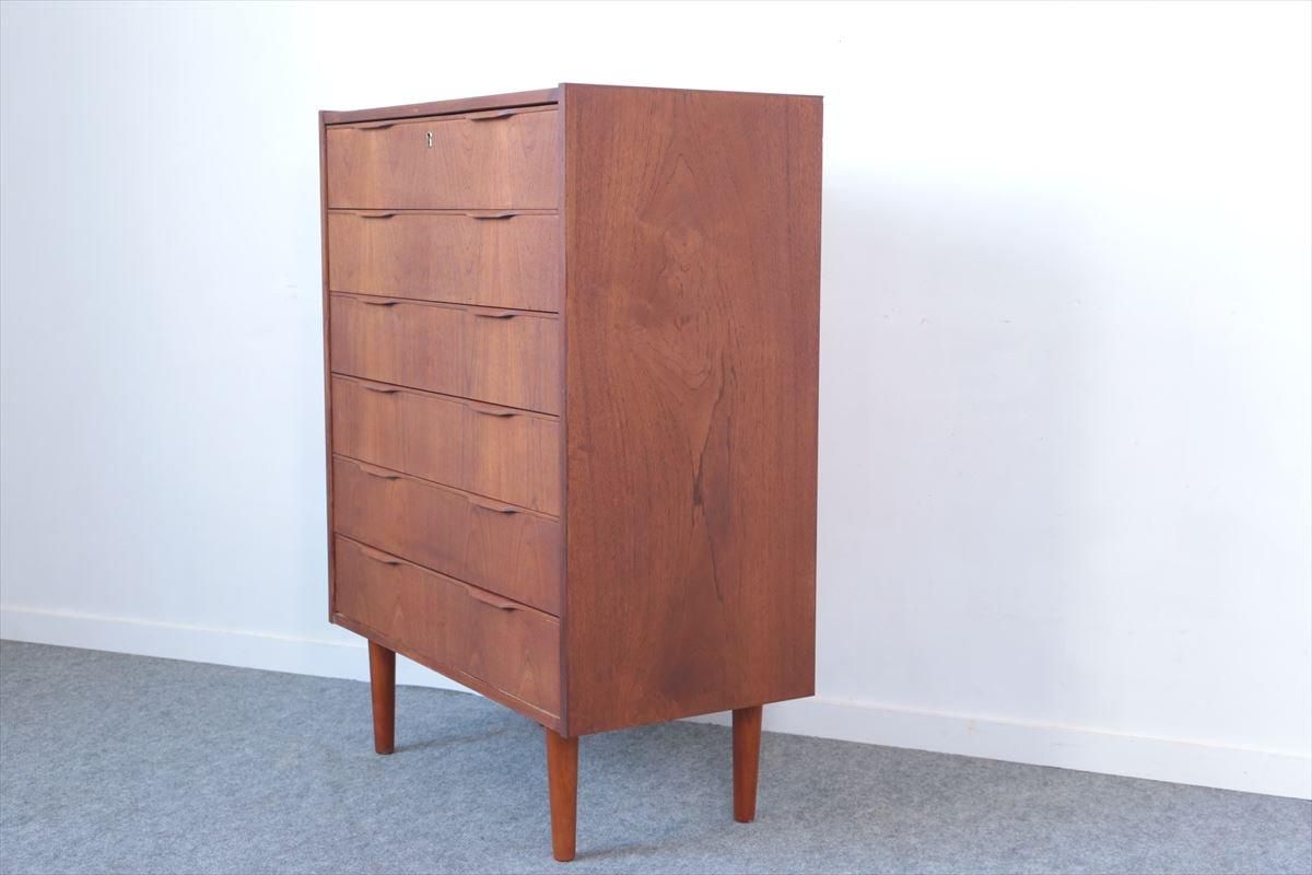 6段チェスト(チーク)/デンマーク家具/K243-143 - 北欧アンティークと