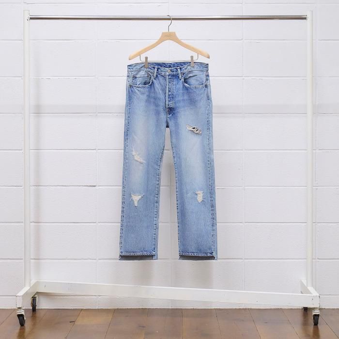 UNUSED アンユーズド クラッシュ加工denim pants. UW1046