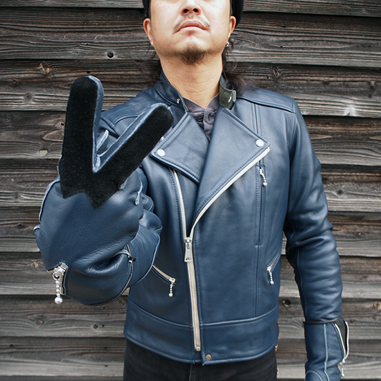 バークボックス BARKBOX オリジナル 淡い 紺 青 ネイビー ライダース