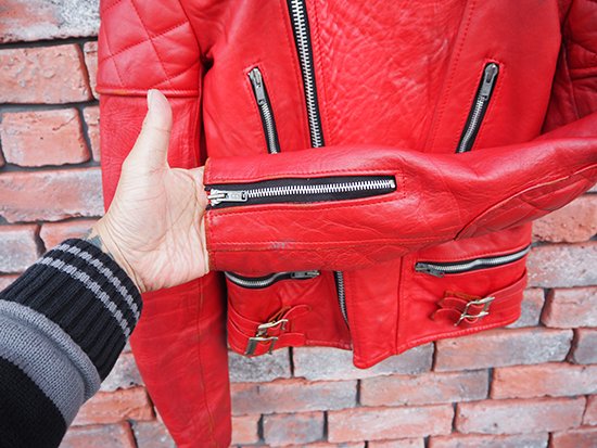 ロンジャン レッド 英国製 ヴィンテージ リアルレザー イギリス