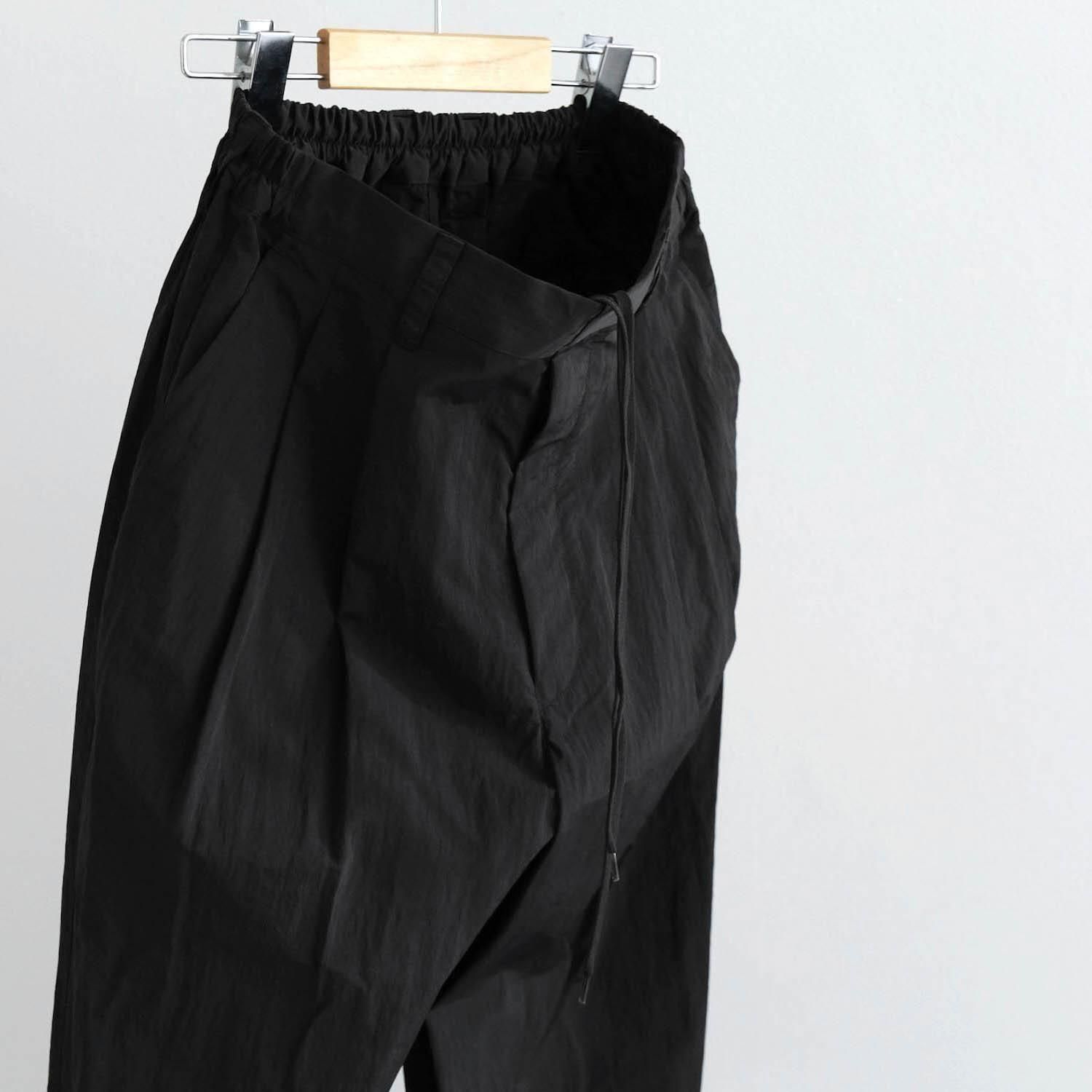 WINDPROOF NYLON WIDE EASY TROUSERS [BLACK] - WUNDER 大阪 セレクト