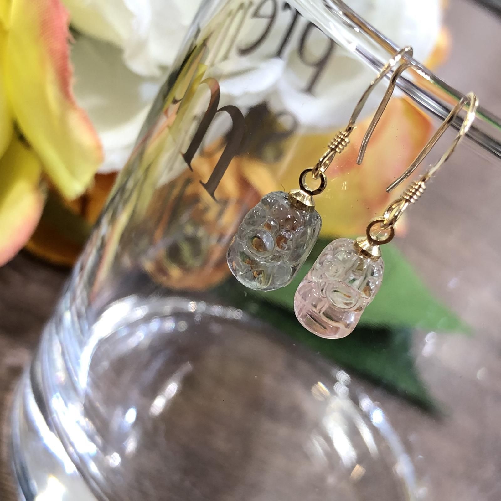 天然石ピアス（トルマリン 貔貅 14KGF）#LP282 - プレミアム天然石専門