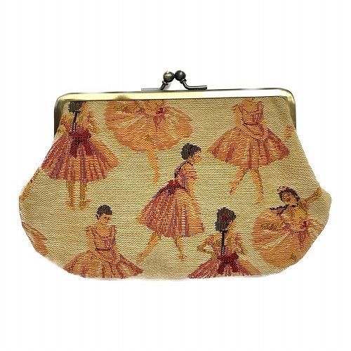 バレエ ポーチ ゴブラン バレリーナ がま口 ポーチ ベージュ バレエ