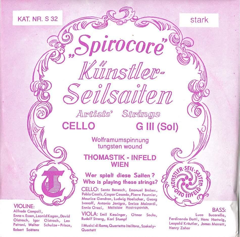 Cello 【Spirocore】 G線 (タングステン巻) - I Love Strings. | 国内