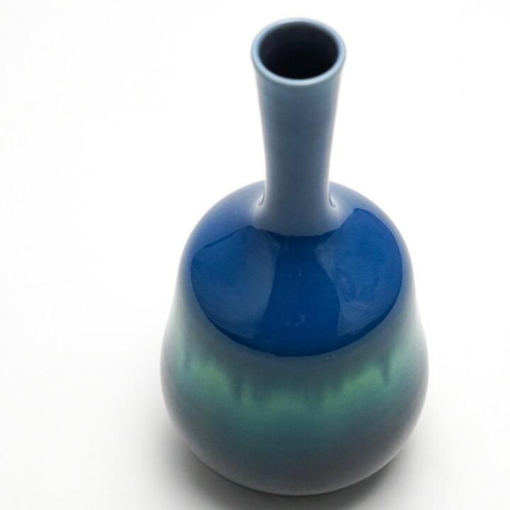 5号花瓶 碧明釉 | 三代徳田八十吉 - 九谷焼専門店の陶らいふ