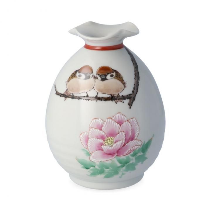 10号花瓶 牡丹孔雀（台付）