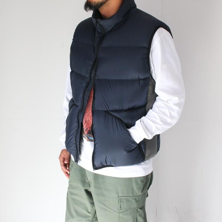 TAION × OOM タイオン×オム DOWN VEST ダウンベスト ネイビー×グレー